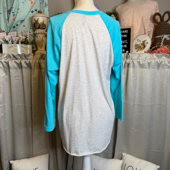 Love My Tribe Long Sleeve Tee - Blue and Gray - Picture 7 of 10